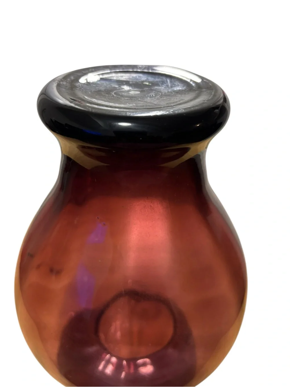 Decorative Amethyst Glass Vase with Heart Charm